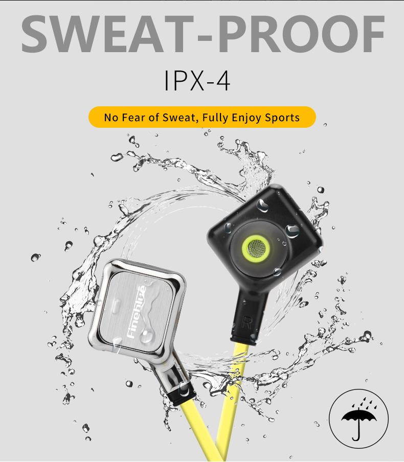 FineBlue FA-90 Sports Neck Hanging High Quality Magnetic Stereo Bluetooth4.1 Headset Sweat proof IPX-4 (Gold)