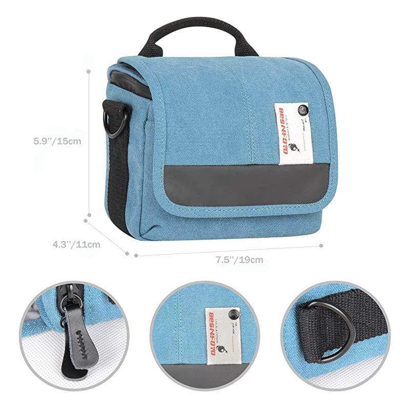 Mirrorless Camera Shoulder Bag Small Messenger Case Compact Waist Bag Waterproof Compatible for Canon EOS M10 M6 M2 Mrak M50 M100 Nikon P600 D5100 D5300 Sony RX10M3 Olympus E-M10 (Baby Blue)