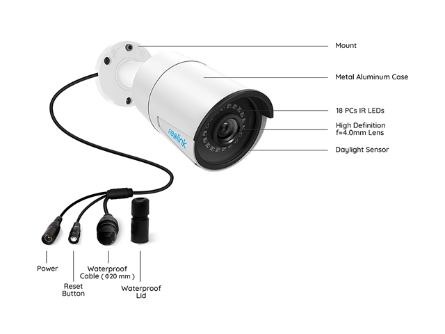 Reolink 8CH 4MP PoE Home Security Camera System, 4 x Wired 4MP Outdoor PoE IP Cameras, 5MP 8 Channel NVR Security System w/ 2TB HDD for 7/24 Recording Super HD RLK8-410B4