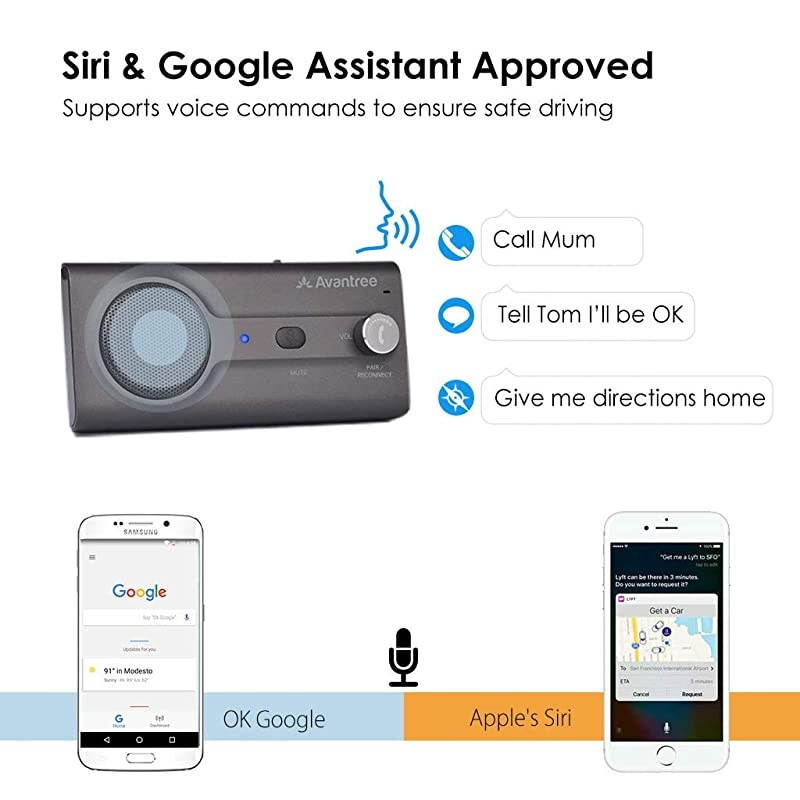 CK11 Car Bluetooth Speaker with Loud Speakerphone Support Siri Google Assistant amp Auto On Off Volume Knob Wireless Car Kit with Visor Clip
