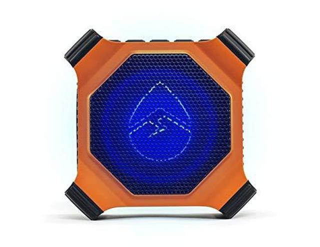 ECOXGEAR EcoEdge Plus GDI-EXEGPL400 Rugged Waterproof Floating Portable Bluetooth Wireless 20 Watt Smart Speaker with Bottle Opener and LED Party Lights (Orange)