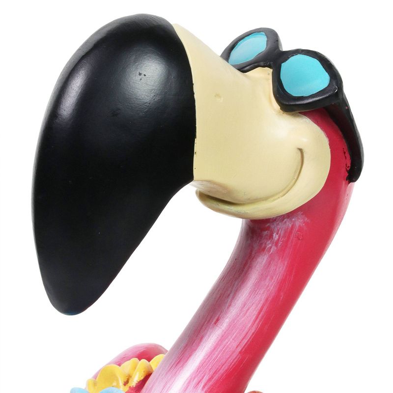 17" Resin Beach Flamingo Statuary Pink - Exhart