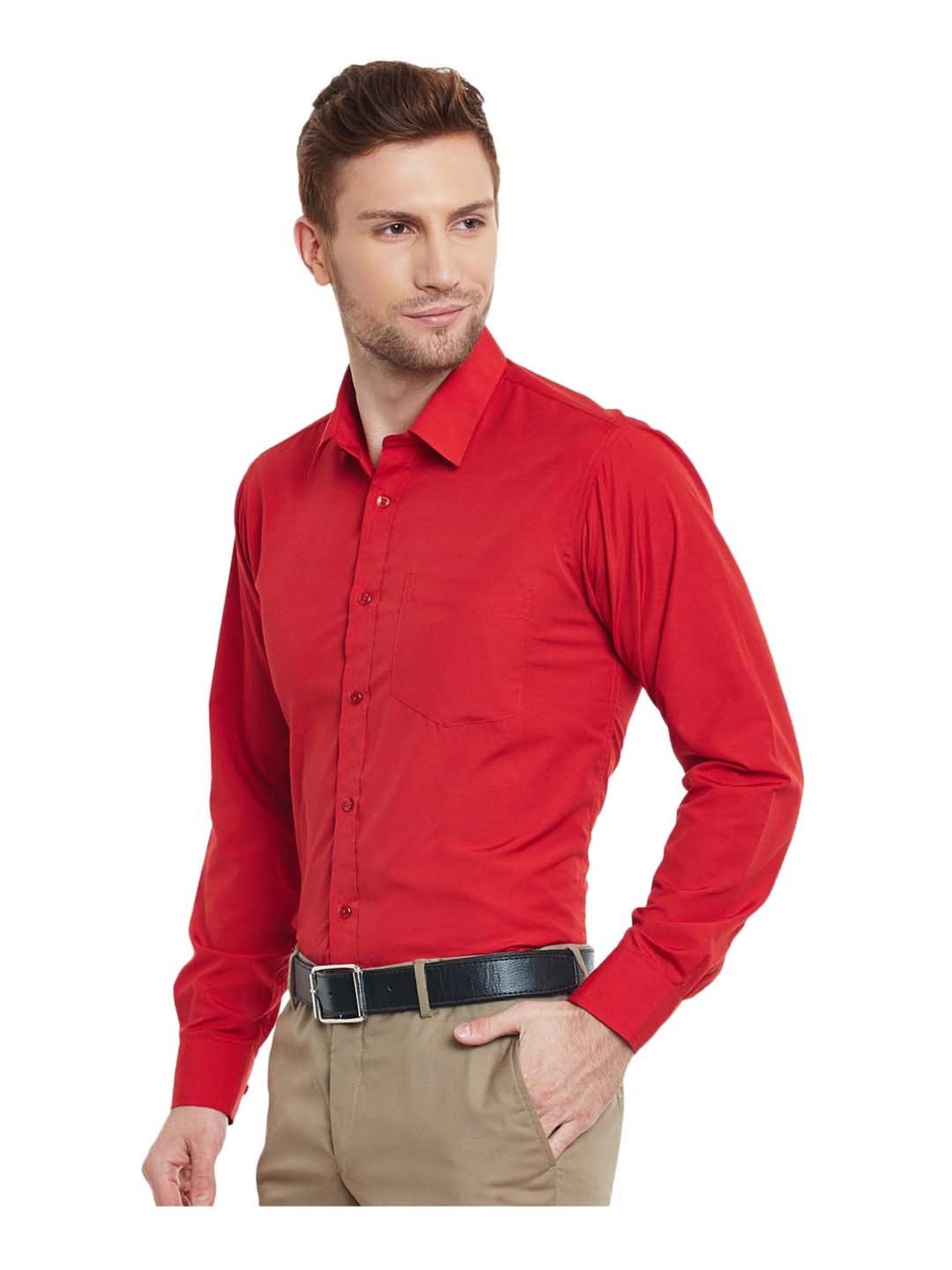 English Navy Red Full Sleeves Shirt