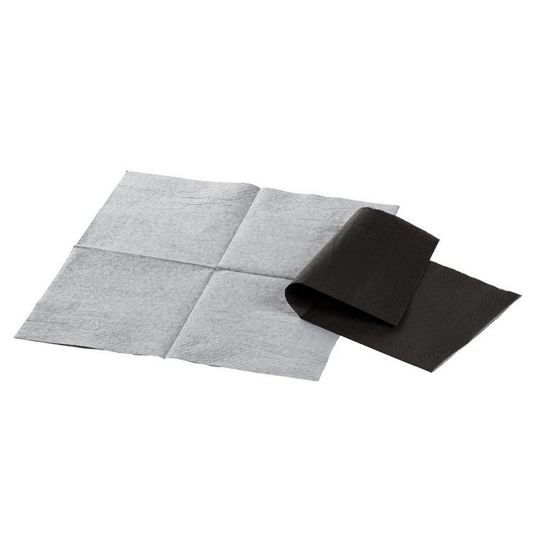 Blue Panda 200-Pack Black Disposable Paper Napkins Party Supplies, 2-Ply, 5 x 5 inches Folded