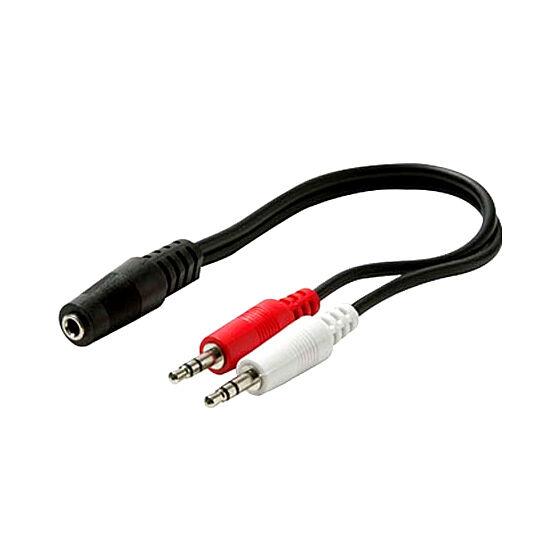 Eagle 6" Inch 3.5mm Female Jack to Dual 3.5mm 2 Male Plug Cable Audio Splitter Y