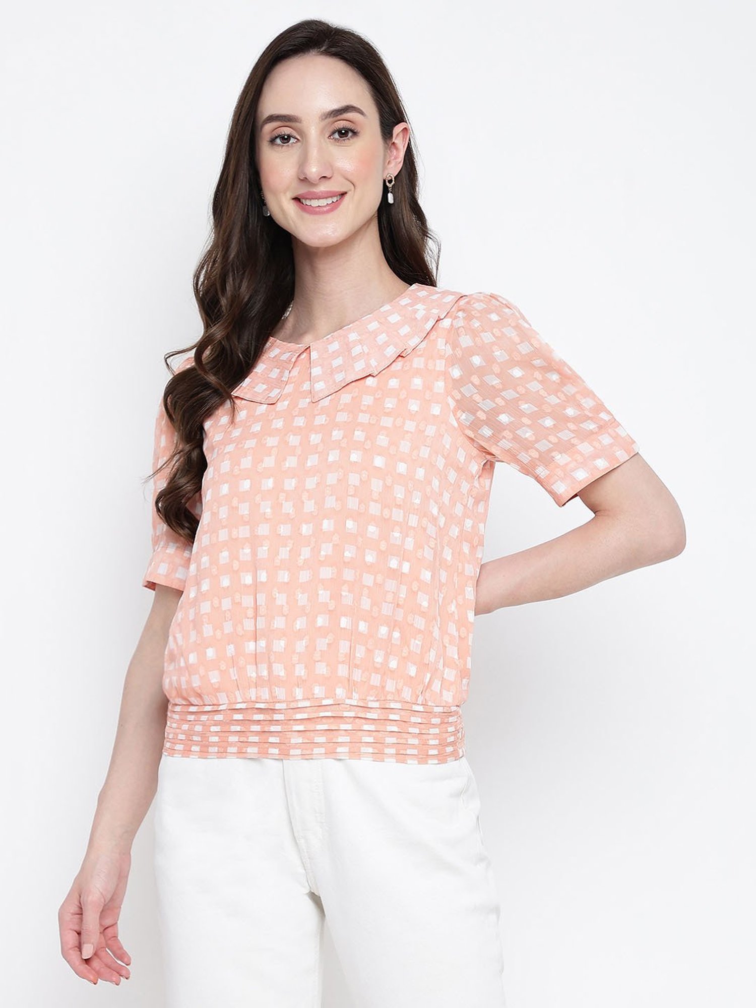 Latin Quarters Peach Printed Top