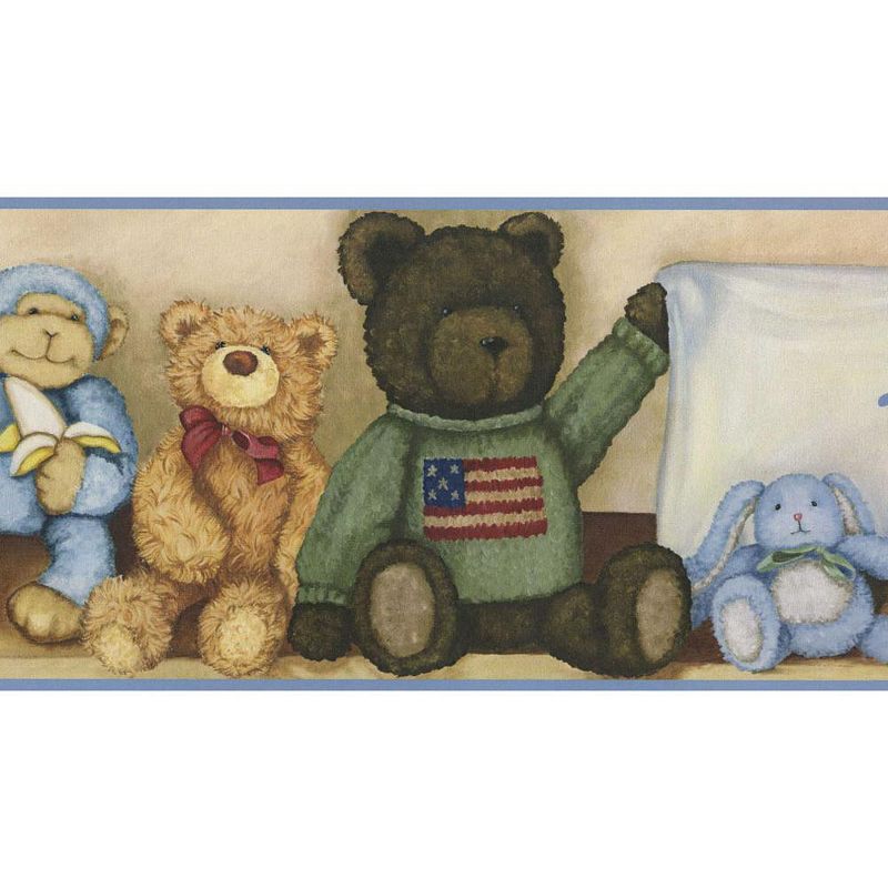 Cuddle Buddies Stuffed Animals Prepasted Wallpaper Border - Sure Strip..