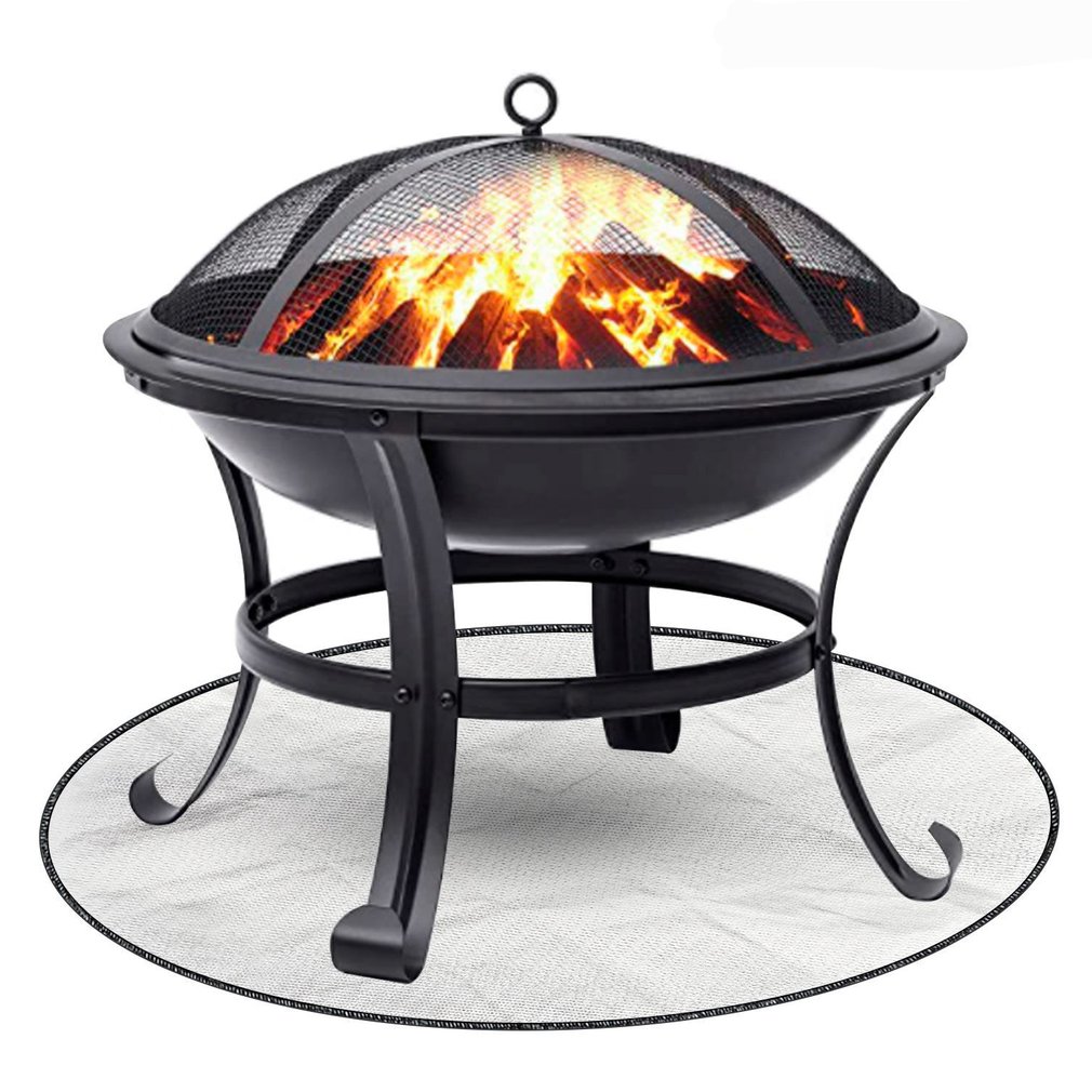 36 inch terrace fireproof stove mat Patio Fire Resistant Fire Retardant Cover Protection For Wood Burning Fireplace And BBQ Smoker Fire Resistant For Lawn