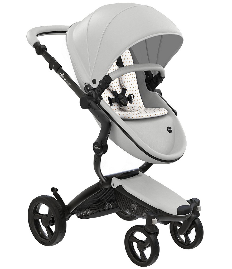 Mima Xari Stroller - Black Chassis with Snow White Reversible Seat and Carrycot