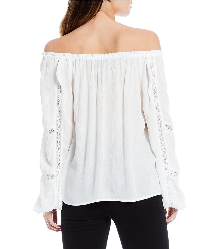 BB Dakota by Steve Madden Up to Here Puff Elbow Sleeve Mock Neck Smocked Top
