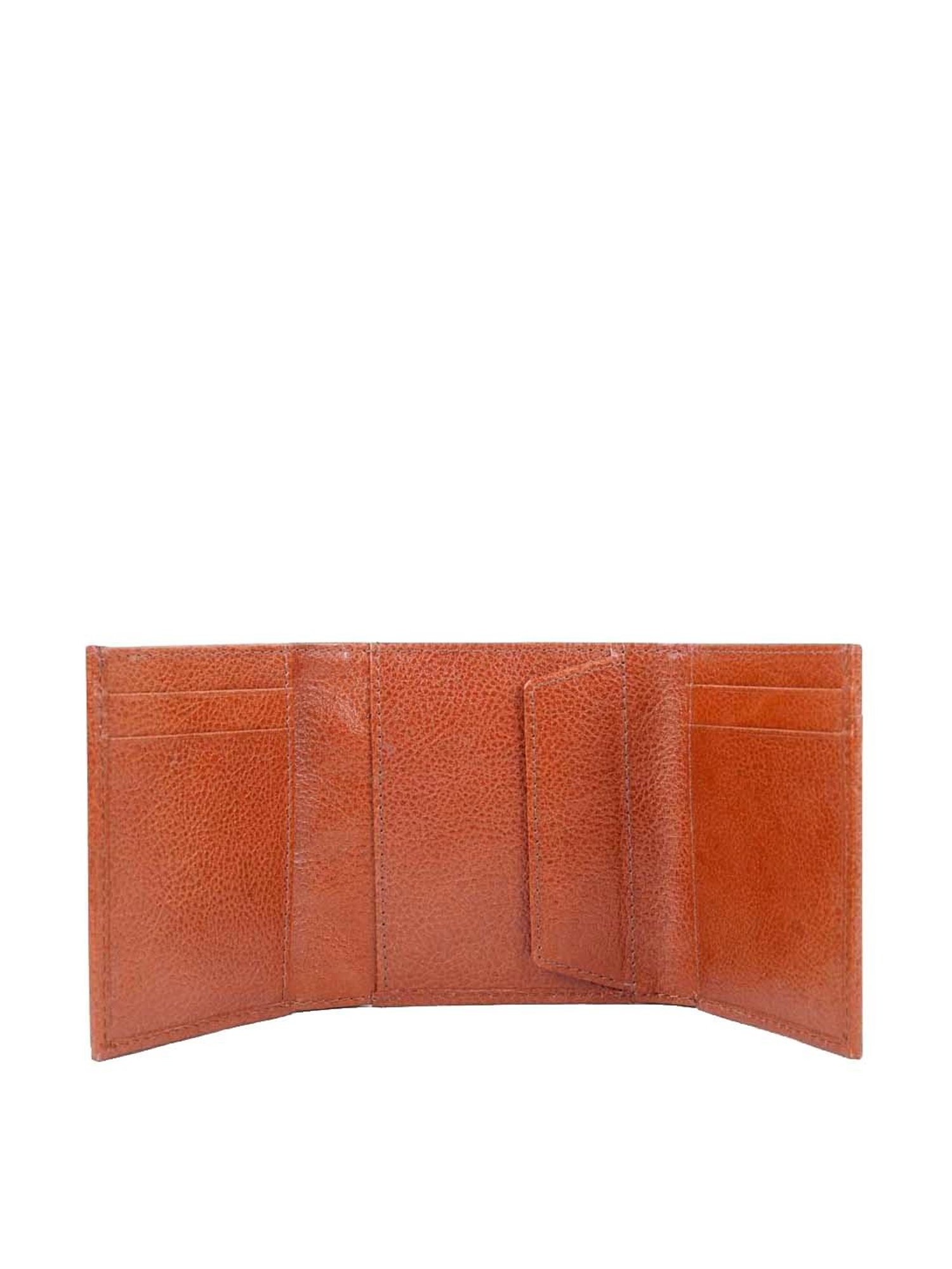 BELWABA Tan Casual Leather Tri-Fold Wallet for Men