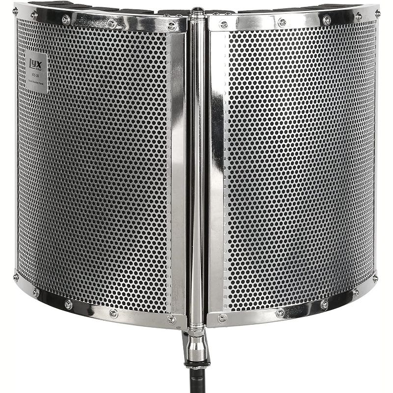 LyxPro VRI-30 Sound Absorbing and Vocal Recording Microphone Isolation Shield Panel For Home Office and Studio Portable & Foldable Stand Mount Adjustable