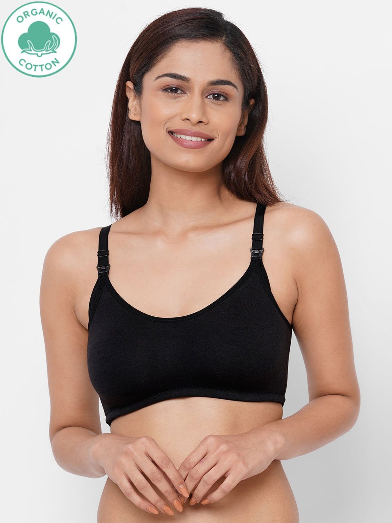 Inner Sense Black Non Wired Non Padded Nursing Bra