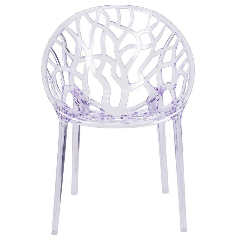 Specter Transparent Stack Side Chair Clear - Riverstone Furniture