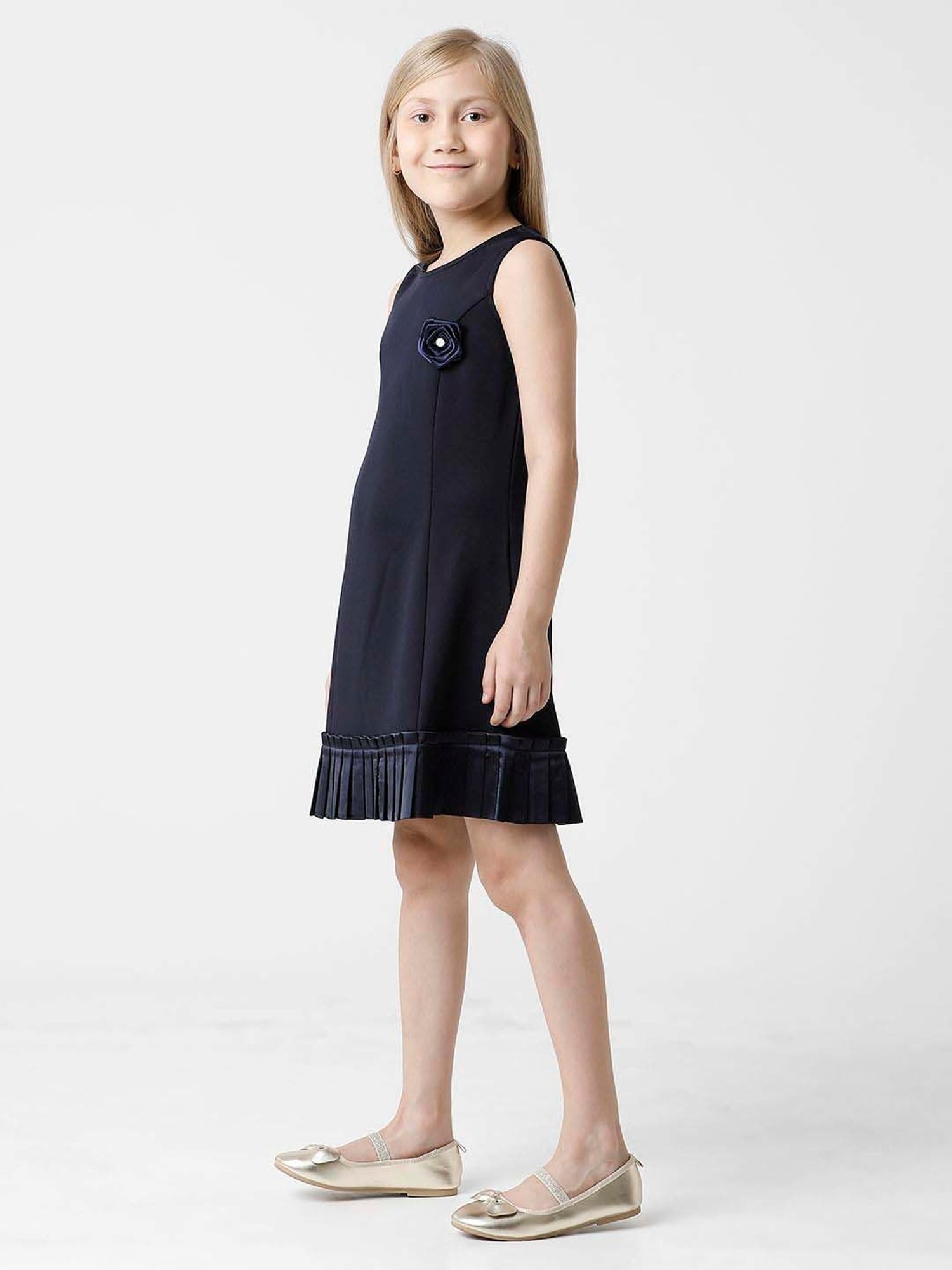 Kate & Oscar Kids Navy Applique Dress