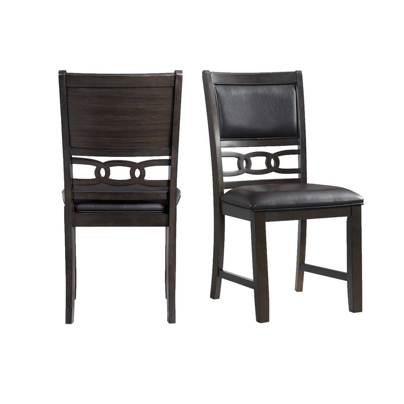 Set of 2 Taylor Standard Height Faux Leather Side Chair Set Walnut - Picket House Furnishings