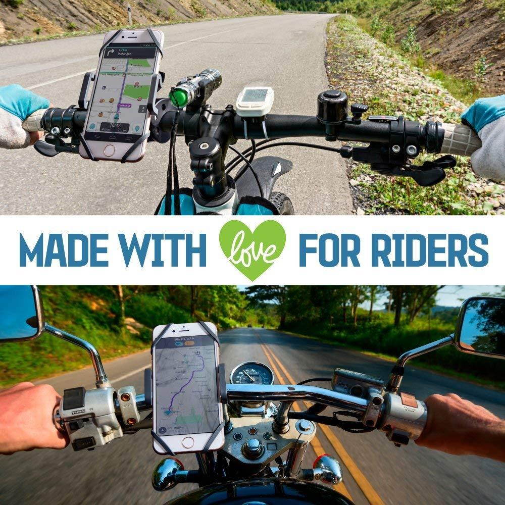 Metal Bike & Motorcycle Phone Mount - The Only Unbreakable Handlebar Holder for iPhone, Samsung or Any Other Smartphone | +100 to Safeness & Comfort