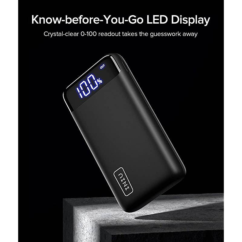 Portable Charger, 20W PD3.0 QC4.0 Fast Charging LED Display 20000mAh Power Bank, Tri-Outputs Battery Pack Compatible with iPhone 12 11 XS X 8 Samsung S20 Google LG iPad Tablet etc. [2021 Version]