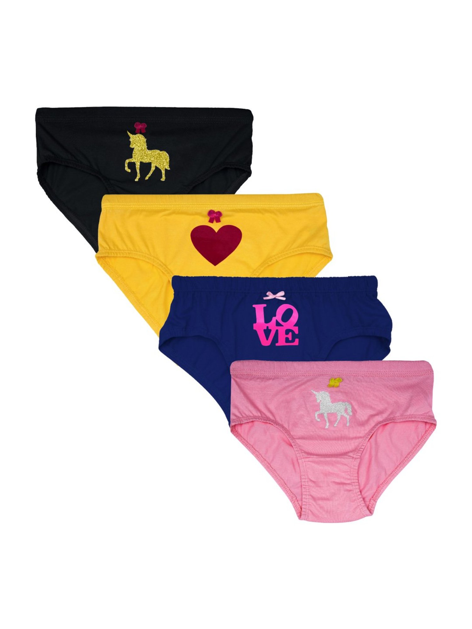 D'chica Kids Multicolor Cotton Printed Panties - Pack of 6