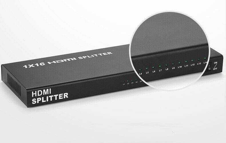 HDMI Splitter 16 Port 3D 1080P 4K HD w/ Audio For 1 to 16 Dispay Monitor Mirror