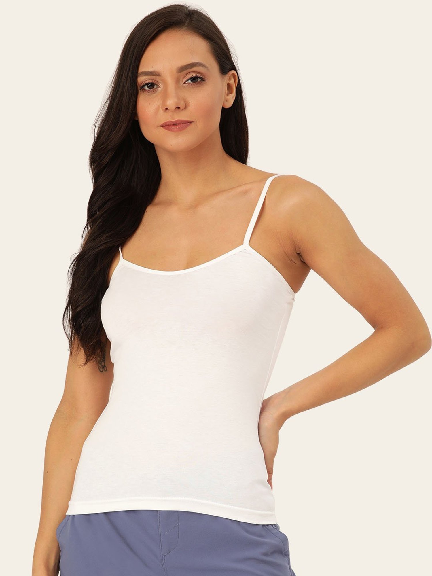 Lady Lyka Multicolor Cotton Camisole (Pack of 2)