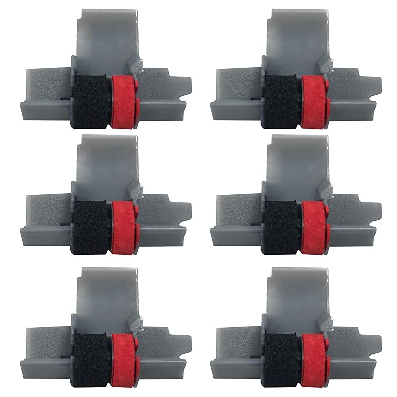 Ink Roller, Black and Red Compatible with Canon P23-DH V Calculator, Casio HR-100TM, HR-150TM (6 Pack)