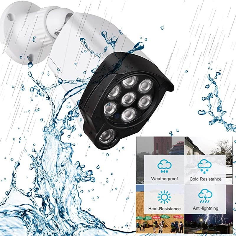 LED IR Illuminator Wide Angle 8-LEDs 90 Degree 100Ft IR Infrared Flood Light for CCTV Security Cameras, IP Camera, Bullet Camera, Dome Camera, Suitable for Outdoor Use(White)