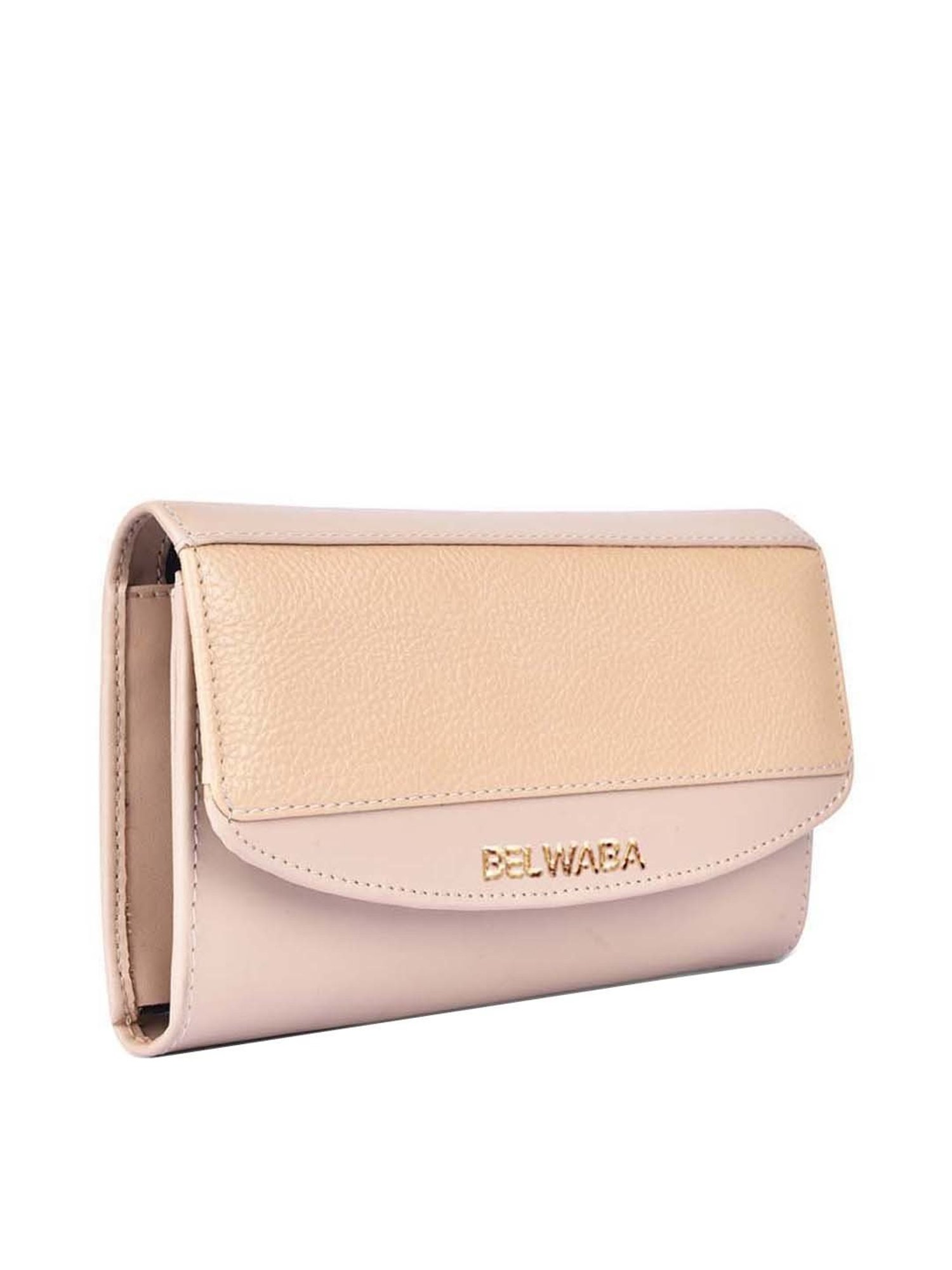 BELWABA Beige Textured Wallet for Women