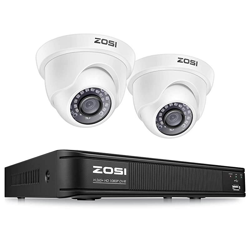 H.265+ Full 1080p Home Security Camera System,5MP Lite CCTV DVR Recorder 4 Channel and 4 x 2MP 1080P Weatherproof Surveillance Dome Camera Outdoor Indoor with 80ft Night Vision (No Hard Drive)