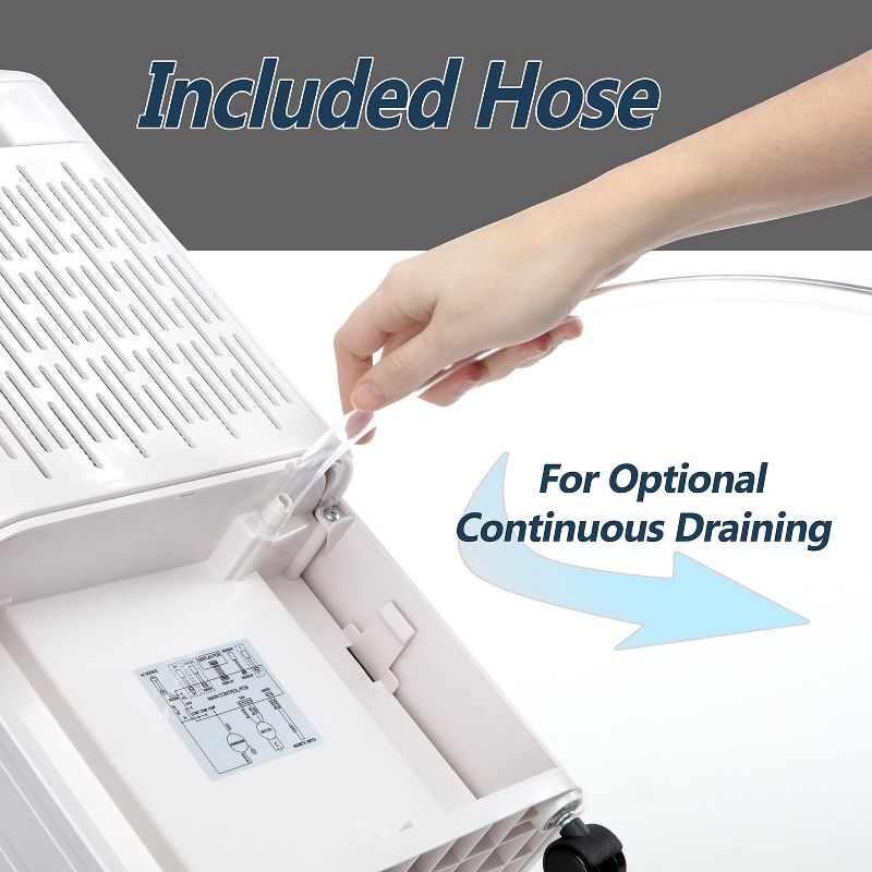 Ivation 11-Pint Compressor Dehumidifier and Ionizer with Continuous Drain Hose for up to 216 sq. ft., Small but Powerful