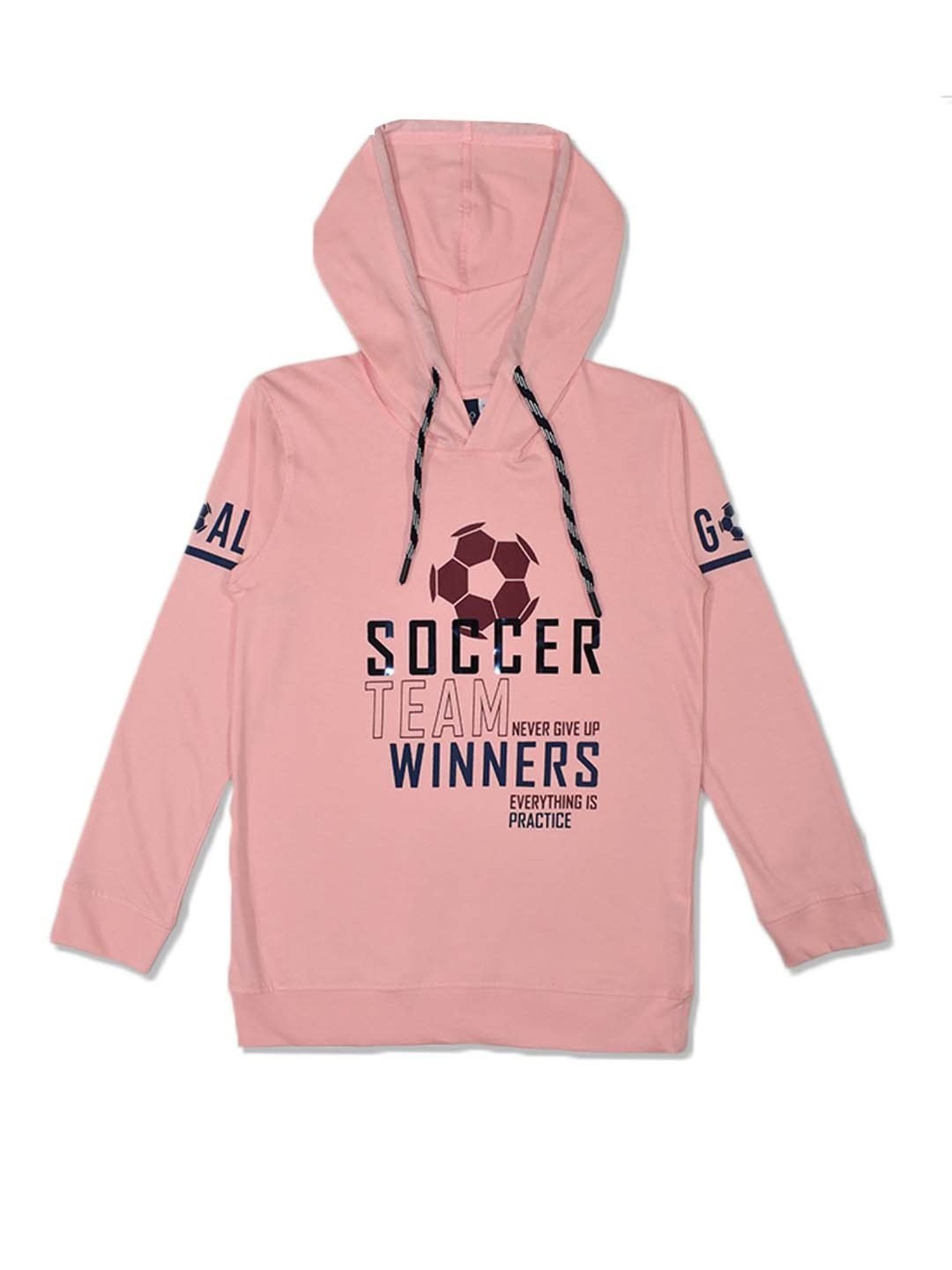 Cavio Kids Pink Cotton Printed Full Sleeves T-Shirt