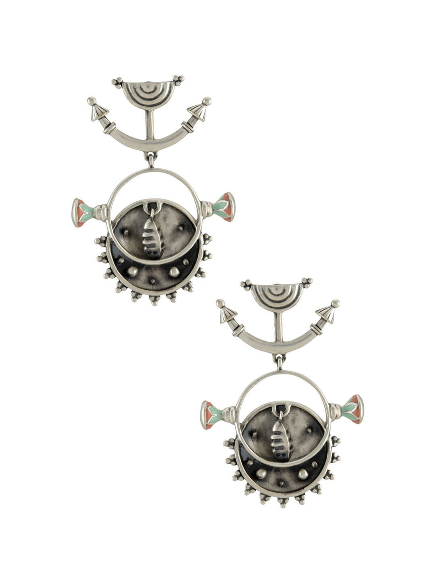 Tribe Amrapali Chandrika Lotus Chakra Dangler Earrings