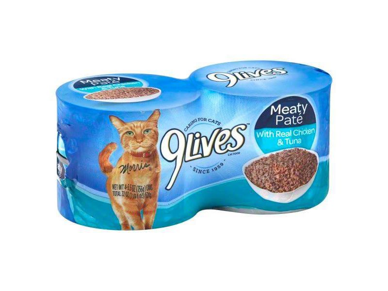 9Lives Meaty Paté with Real Chicken & Tuna Wet Cat Food - 5.5oz/4ct Pack