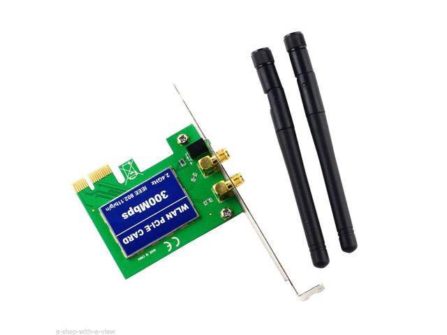 2 Antenna Wireless Wifi 300Mbps LAN Network PCI Express Adapter Card 802.11b/g/n