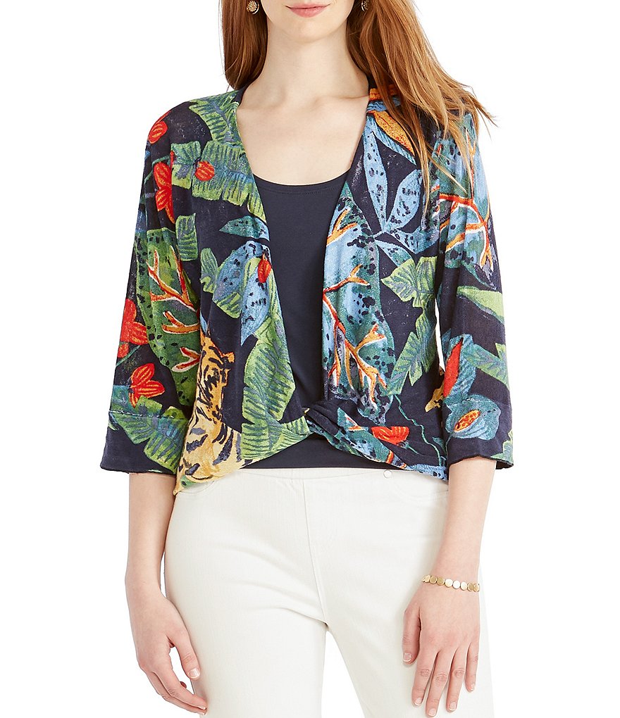 NIC + ZOE Jungle 4-Way Lightweight Jungle Print Cardigan