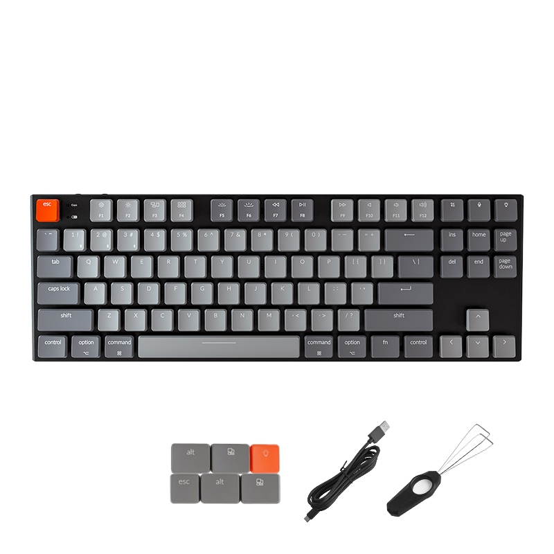 Keychron K1 87keys TKL Mechanical Keyboard, 5.1 Bluetooth and Wired Dual-mode Connectivity, Gateron Switch,  White Backlit