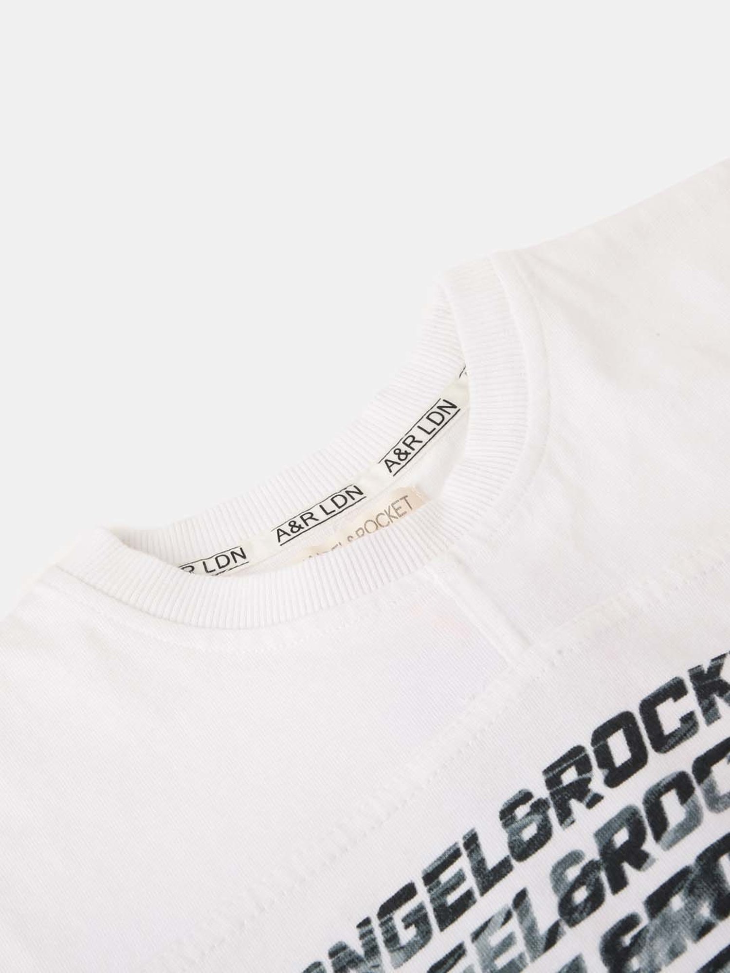 Angel & Rocket Kids White Cotton Printed T-Shirt