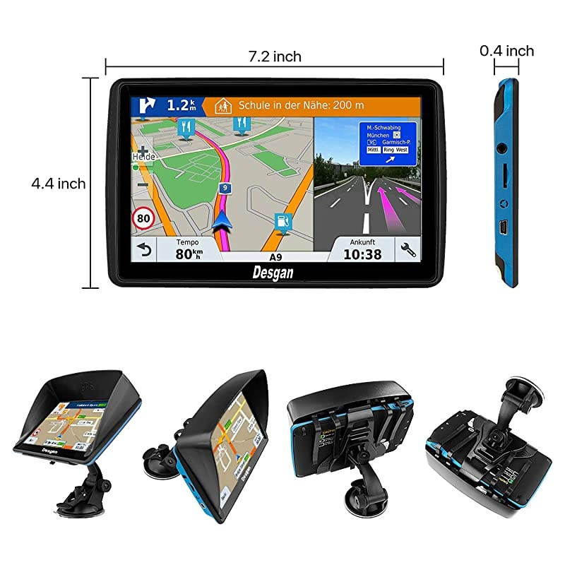 Navigation for Car 7 inch 8GB Car Free Update Map Fast Positioning Speed Limit Reminder Traffic Warning Driving Alarm