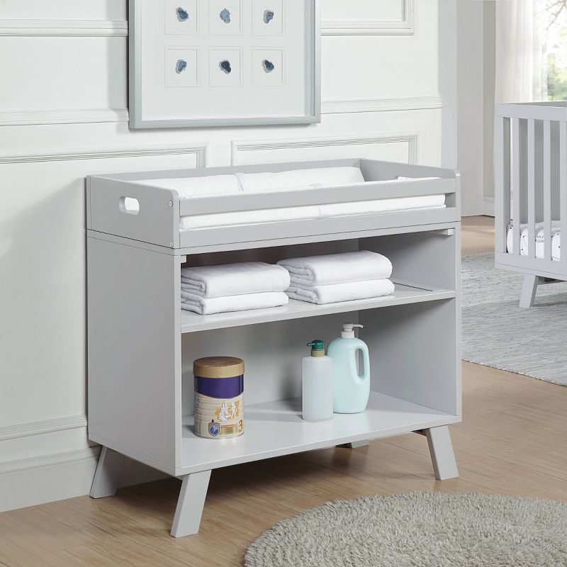 Hankel Changing Table - Pure White and Weathered Oak - South Shore