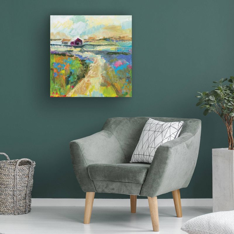 14" x 14" Jeanette Vertentes 'The Pasture' Unframed Wall Canvas - Trademark Fine Art