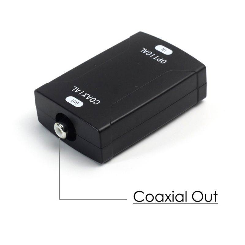 Optical TOSlink SPDIF Digital Audio to Digital Coax Coaxial RCA Converter Adapter Support Dolby AC-3,Dolby 5.1 And DTS Sound