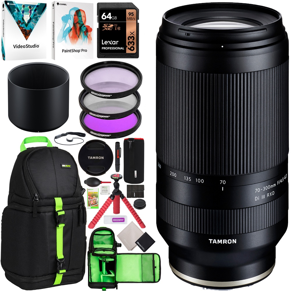 Tamron 70-300mm F/4.5-6.3 Di III RXD Lens A047 f/ Sony E-mount Mirrorless Camera Bundle