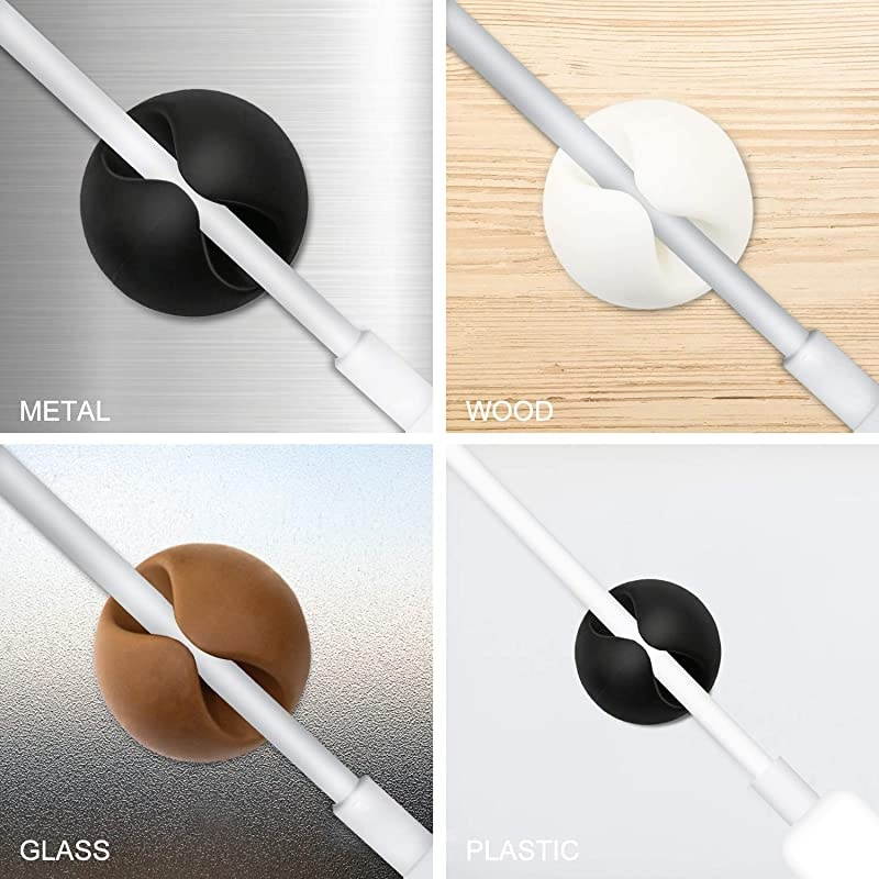 Cable Clips  Cable Holder Multipurpose Cord Management for Home NonToxic Rubber Material SelfAdhesive Desk Cord Clips Durable Cord Organizer Black Cord Holder for Office 3 Colors 6pcs