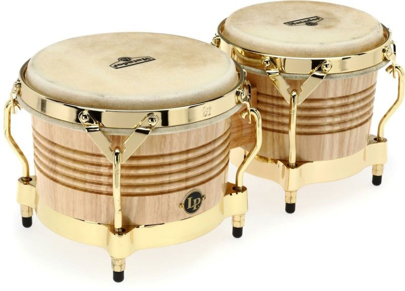 Latin Percussion M201-AW Matador Bongos, Natural Gold Hd