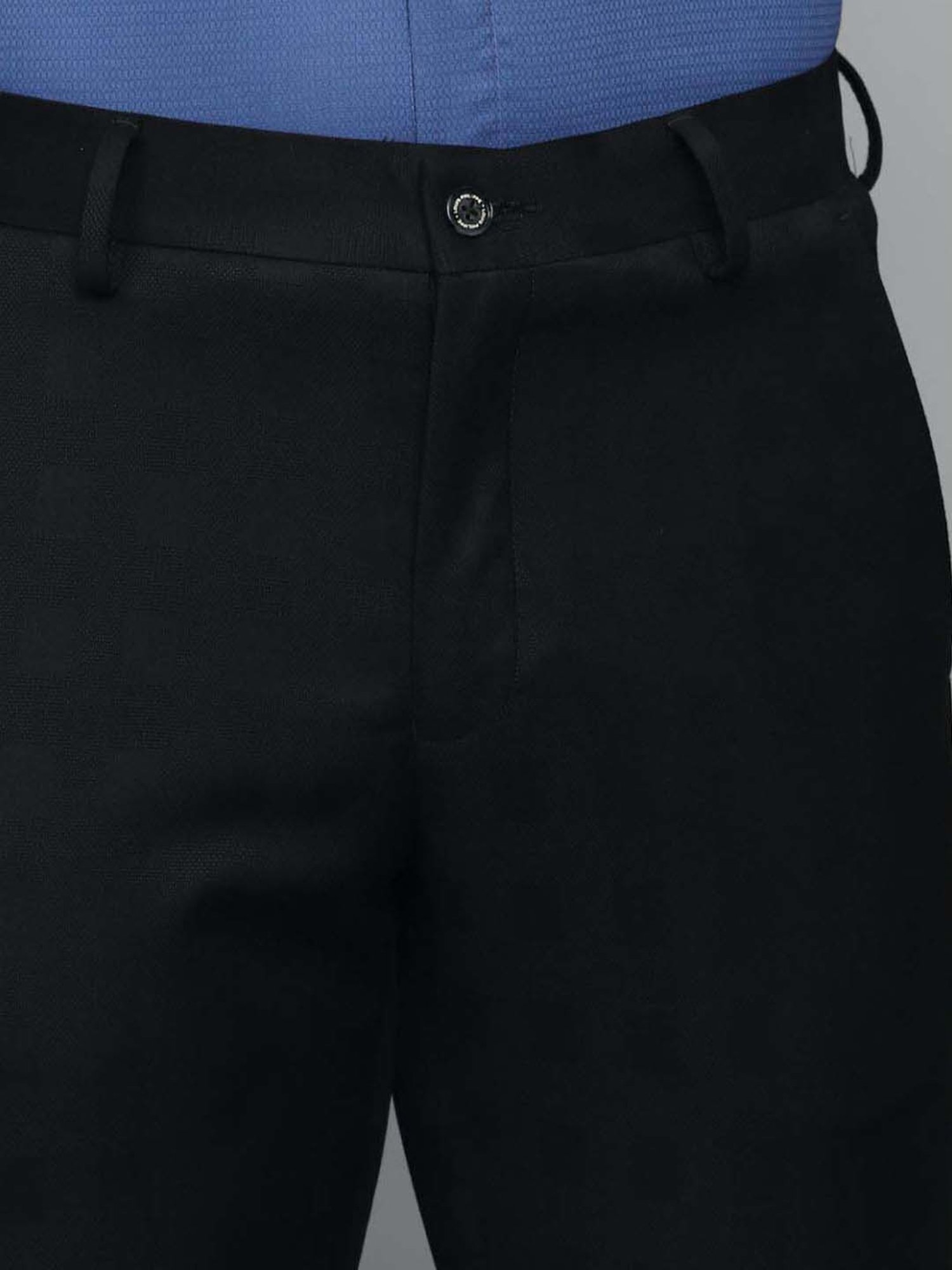 Louis Philippe Black Slim Fit Trousers
