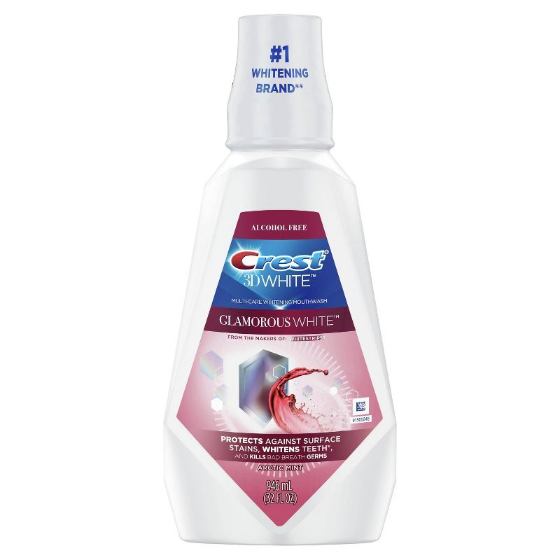 Crest 3D White Glamorous White Alcohol Free Multi-Care Whitening Mouthwash - Arctic Mint - 32 fl oz