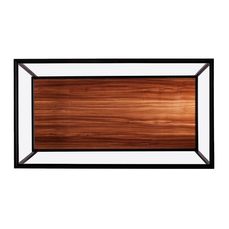 Vickdale Glass Top Cocktail Table Black/Brown - Holly & Martin