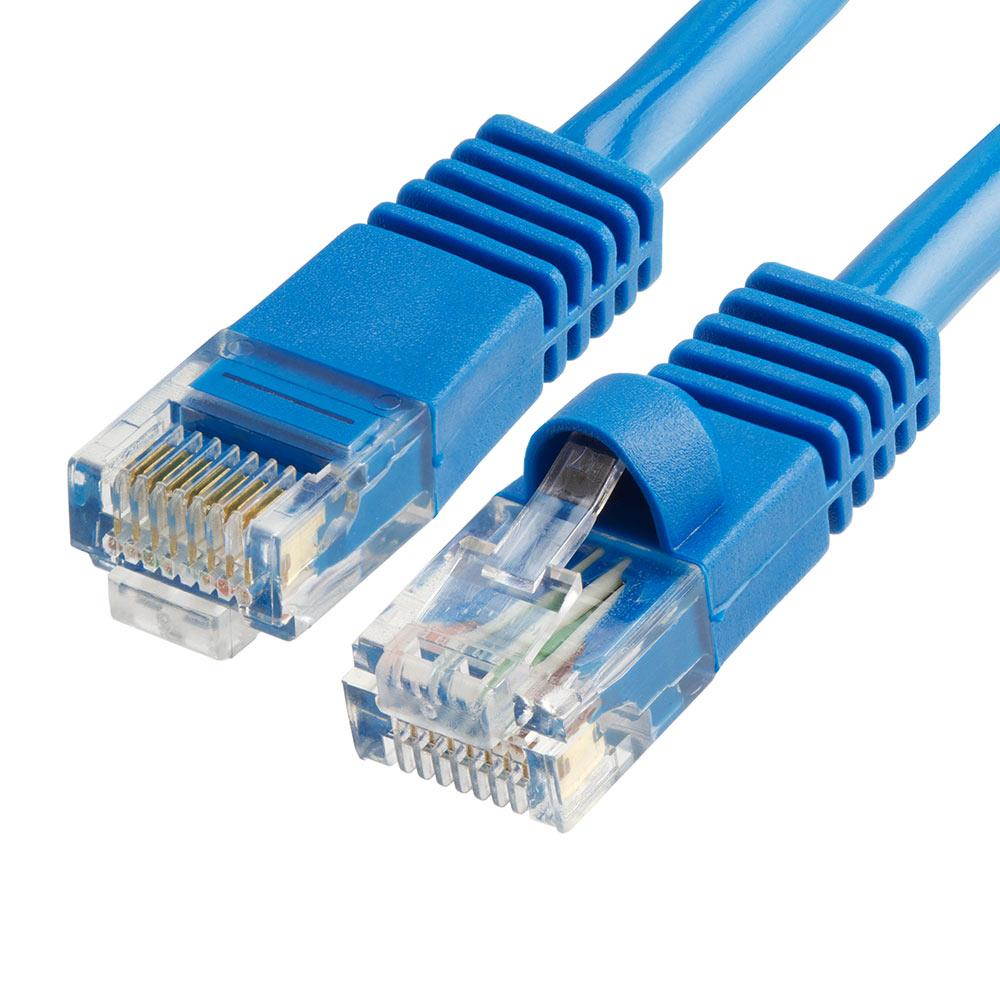 CMPLE Cat5e Network Ethernet Cable - Computer LAN Cable 1Gbps - 350 MHz, Gold Plated RJ45 Connectors - 3 Feet Blue