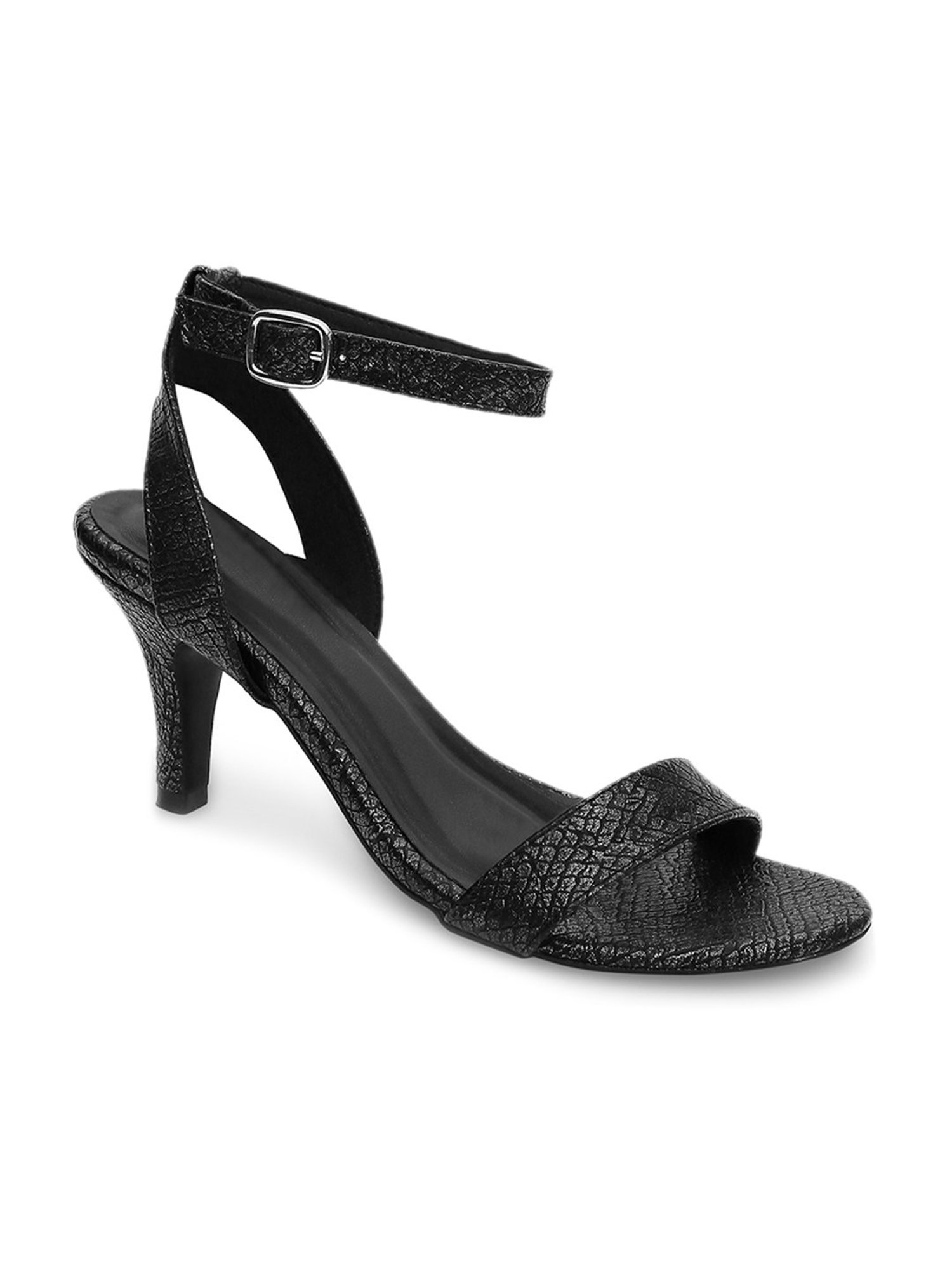 Tao Paris Flo Black Ankle Strap Stilettos