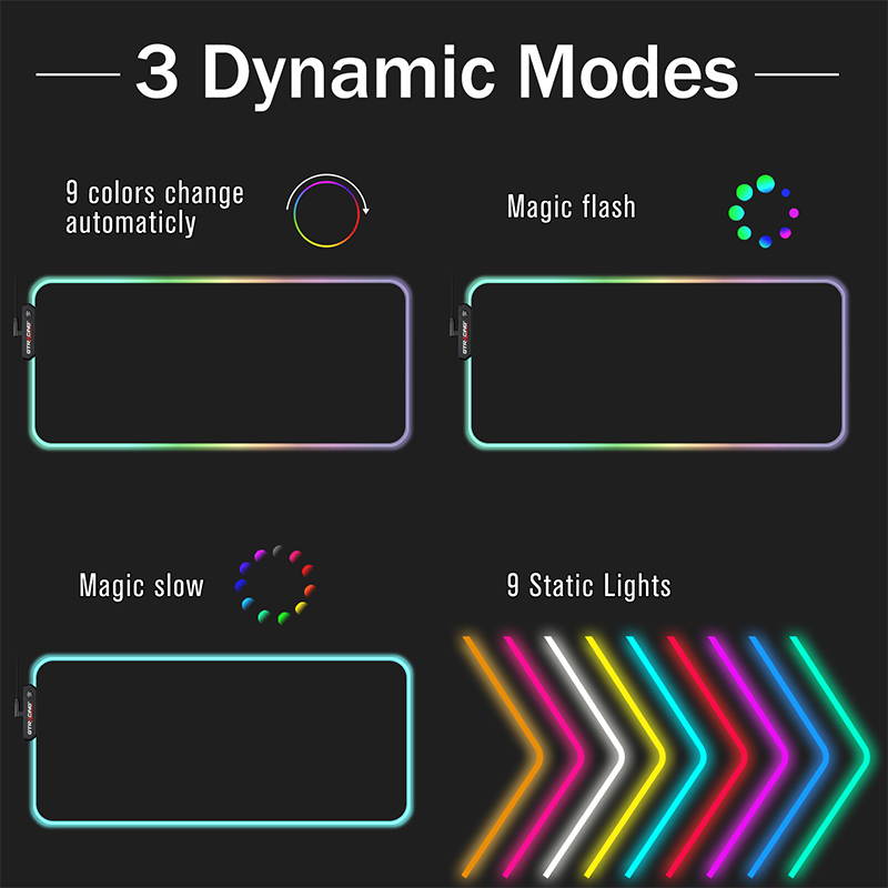 GTRACING RGB Gaming Mouse Pad,Extended Computer Keyboard Mat with Lighting Modes and Durable Stitched Edges and Non-Slip Rubber Base, Computer Keyboard Mousepads Mat,31.5X 11.8in